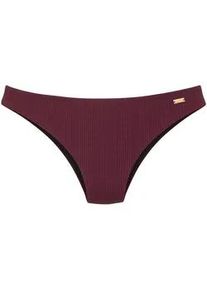 Bikini-Hose Copenhagen Studios "Nela", Damen, Gr. 34, N-Gr, rot (weinrot), Rippware, Recycling-Polyamid, strukturiert, unifarben, Badehosen Bikini-Hose, in knapper Schnittform