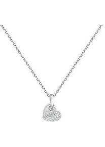 Kette mit Anh&auml;nger Vivance "925 Sterling Silber rhodiniert Herz Zirkonia", wei&szlig;, Halsketten, Damen, 45cm, Silber 925 (Sterlingsilber), L: 45 B: 10mm, gl&auml;nzend, B:10mm