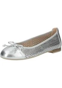 Ballerina Caprice "Caprice Ballerinas Leder", Damen, Gr. 38, silber, Leder, Schuhe Ballerina