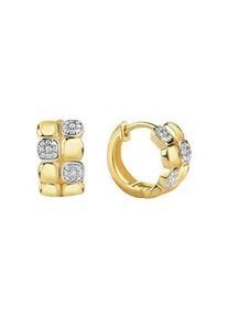 Paar Creolen Vivance "925 Sterling Silber vergoldet rhodiniert Zirkonia", bunt (mehrfarbig, wei&szlig;), Ohrringe, Damen, one-size, Silber 925 (Sterlingsilber)