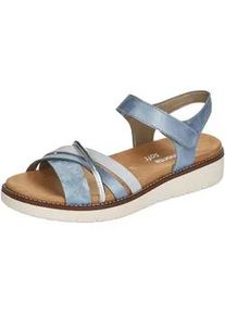 Riemchensandale Remonte "Remonte Sandalen Lederimitat", Damen, Gr. 39, blau (heaven), Lederimitat, Schuhe Riemchensandale