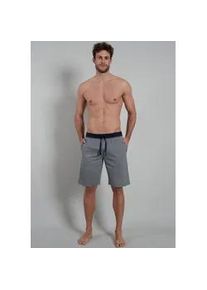 G&ouml;tzburg Bermudas G&Ouml;TZBURG "Brooklyn", Herren, Gr. 50 (M), N-Gr, blau (blau, mittel, minimal), Single Jersey, Obermaterial: 100% Baumwolle, gemustert, bequem knielang, Hosen Bermudas, Seitentaschen, Baumwolle, locker, atmungsaktiv, pflegeleicht