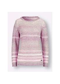Strickpullover Casual Looks "Pullover", Damen, Gr. 40, beige (taupe, orchidee, gestreift), 100% Polyacryl, gemustert, gestreift, mehrfarbig, Pullover Strickpullover
