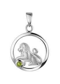 Kettenanh&auml;nger Vivance "925/- Sterling Silber rhodiniert Sternzeichen L&ouml;we Monatsstein", wei&szlig;, Schmuckanh&auml;nger, Damen, one-size, Silber 925 (Sterlingsilber), 1,1 g, Kettenanh&auml;nger