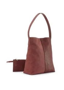 Shopper Vivance "Schultertasche", Damen, Gr. B/H/T: 30cm x 35cm x 14cm, bordeaux, Lederimitat, gepr&auml;gtes Muster, unifarben, Taschen Shopper, mit kleiner Innentasche, Handtasche, Einkaufstasche, Damentasche VEGAN