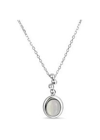 Kette mit Anh&auml;nger Vivance "925 Sterling Silber rhodiniert Katzenauge hellblau", wei&szlig;, Halsketten, Damen, 45cm, Silber 925 (Sterlingsilber), L: 45 B: 10mm, gl&auml;nzend, B:10mm