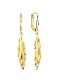 Paar Ohrh&auml;nger Vivance "375/- Gelbgold strukturiert", gelb, Ohrringe, Damen, one-size, Silber 925 (Sterlingsilber)