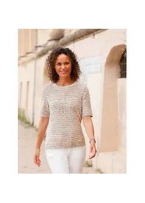 Kurzarmpullover Casual Looks "Pullover", Damen, Gr. 48, orange (ecru, papaya, meliert), 100% Polyacryl, meliert, Pullover