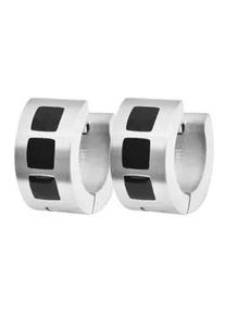 Adelia&acute;s Paar Creolen ADELIA ́S "Unisex Creolen aus Edelstahl &Oslash; 9 mm", schwarz, Ohrringe, Damen, Unisex, Edelstahl