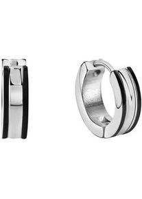 Paar Creolen Vivance "Edelstahl teilweise schwarz", Damen, Gr. one-size, Edelstahl, bunt (mehrfarbig), Ohrringe