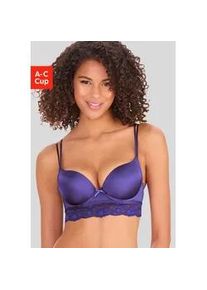 Push-up-BH Vivance "Anisa", Damen, Gr. 75, Cup B, lila, Microtouch, Obermaterial: 60% Polyamid, 35% Polyester, 5% Elasthan, BHs Push-up-BH, mit B&uuml;gel und Spitze entlang der Unterbrust, sexy Dessous