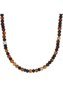 Kette ohne Anh&auml;nger s.Oliver "2039732", grau (grau, braun), Halsketten, Herren, Edelstahl, L: 55 B: 6mm, mit Achat, B:6mm