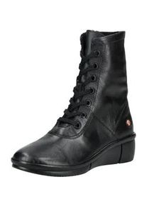 Schn&uuml;rstiefelette Softinos "Softinos Stiefelette Leder", Damen, Gr. 39, schwarz, Leder, Schuhe Schn&uuml;rstiefelette