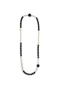 Lange Kette "Amica", Damen, Gr. onesize, Glas, schwarz, Collezione Alessandro, Basic, Halsketten, mit kleinen Schliffglasperlen