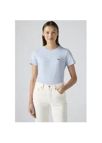 Levi's T-Shirt LEVI'S "PERFECT TEE", Damen, Gr. S (36), lse_tee chambray blau, Single Jersey, Obermaterial: 100% Baumwolle, unifarben, figurbetont normal, Rundhals, Shirts T-Shirt, mit kleiner Logo-Stickerei