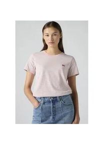 Levi's T-Shirt LEVI'S "PERFECT TEE", Damen, Gr. M (38), lse_peach skin stripe peachskin, Single Jersey, Obermaterial: 100% Baumwolle, gestreift, figurbetont normal, Rundhals, Shirts T-Shirt, mit kleiner Logo-Stickerei