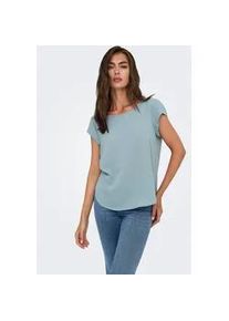 Kurzarmbluse Only "ONLVIC &ndash; feminines Blusenshirt in lockerer Form", Damen, Gr. 38, arona, Web, Obermaterial: 97% Polyester, 3% Elasthan, unifarben, regular fit Po-bedeckend, Rundhals, Blusen, regular fit, Web, Kunstfaser, Rundhals, unifarben