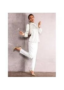 Satinbluse Inspirationen, Damen, Gr. 46, beige (ecru), 97% Polyester, 3% Elasthan, unifarben, Blusen