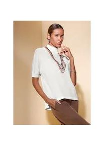 CR&Eacute;ATION L Rollkragenshirt CREATION L "Jacquard-Shirt", Damen, Gr. 40, beige (ecru), 79% Polyester, 19% Viskose, 2% Elasthan, unifarben, Shirts