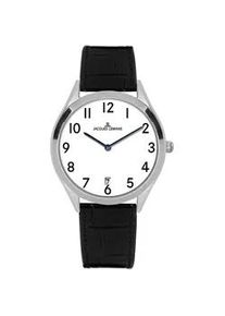 Quarzuhr Jacques Lemans "Cannes", schwarz, Armbanduhren, Damen, Quarzuhr, Armbanduhr, Damenuhr, Herrenuhr, Datum, Lederarmband