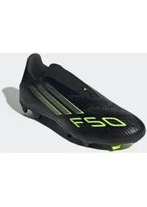 Fu&szlig;ballschuh Adidas PERFORMANCE "F50 LEAGUE LACELESS FIRM/MULTI-GROUND BOOTS", Herren, Gr. 46, schwarz (core schwarz, iron metallic, lucid lemon), Synthetik, Textil, Schuhe Fu&szlig;ballschuh, geeignet f&uuml;r Rasen- und Kunstrasenpl&auml;tze