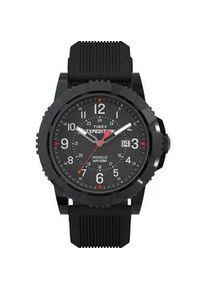 Quarzuhr Timex "RIDGE", schwarz, Armbanduhren, Herren, Quarzuhr, Armbanduhr, Herrenuhr,Silikonarmband,Datum, Leuchtzeiger