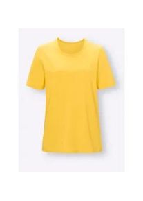 Pyjamaoberteil "Schlafanzug-Shirt", Damen, Gr. 36/38, gelb, 100% Baumwolle, unifarben, Shirts