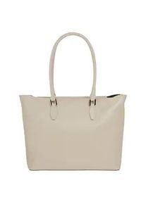 Shopper CLUTY, Damen, Gr. B/H/T: 40cm x 30cm x 12cm onesize, beige, Leder, leicht gl&auml;nzend, unifarben, Taschen Shopper, echt Leder, Made in Italy