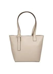 Shopper Bugatti "ZITA", Damen, Gr. B/H/T: 32cm x 25cm x 14cm onesize, beige, Kunstfaser, leicht gl&auml;nzend, unifarben, Taschen Shopper