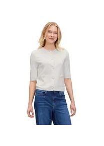 BETTY & CO Strickjacke BETTY & CO "Damen mit Knopfleiste", Damen, Gr. 40, wei&szlig; (rohwei&szlig;), Strick, Obermaterial: 82% Viskose, 18% Polyamid, gerade normal, Rundhals, Strickjacken Strickjacke