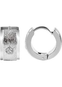 Adelia&acute;s Paar Creolen ADELIA ́S "Damen Creolen aus mattem Edelstahl und Strass &Oslash; 9 mm", wei&szlig;, Ohrringe, Damen, Damen, Edelstahl