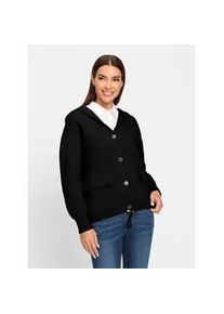 Strickjacke Heine, Damen, Gr. 36, schwarz, 100% Polyamid, unifarben, Strickjacken Strickjacke
