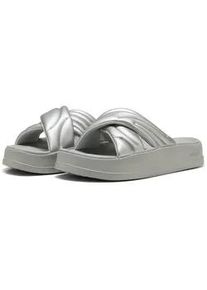 Sandale Puma "Leadcat Platform Metallic Sandalen Damen", Damen, Gr. 42, silber (aged silber gray echo), Obermaterial: Synthetik; Futter: Textil; Innensohle: Synthetik; Laufsohle: Synthetik, Schuhe Sandale