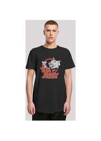 T-Shirt F4NT4STIC "Tom and Jerry TV Serie Distressed", Damen, Gr. S, schwarz, Obermaterial: 100% Baumwolle, regular fit, Rundhals, ohne B&uuml;ndchen, Shirts T-Shirt, Herren,Premium Merch,Lang,Longshirt,Bedruckt