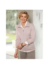 Strickjacke Classic Basics, Damen, Gr. 52, grau (puder, hellgrau, meliert), 100% Polyacryl, meliert, Strickjacken Strickjacke