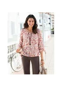 Schlupfbluse Inspirationen, Damen, Gr. 38, rot (ecru, rosenholz, bedruckt), 100% Viskose, Paisley, bedruckt, gebl&uuml;mt, gemustert, mehrfarbig, Rundhals, Blusen Schlupfbluse