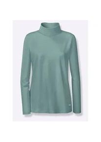 Rollkragenshirt Casual Looks "Rollkragen-Shirt", Damen, Gr. 46, gr&uuml;n (jade), 95% Baumwolle, 5% Elasthan, unifarben, Shirts
