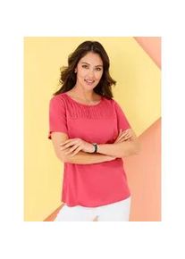 Schlupfbluse Classic Basics, Damen, Gr. 40, pink, 100% Polyester, unifarben, Rundhals, Blusen Schlupfbluse