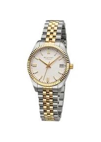 Regent Uhren Quarzuhr REGENT, gold (edelstahlfarben, goldfarben, wei&szlig;), Armbanduhren, Damen, Quarzuhr, Armbanduhr, Damenuhr, Edelstahlarmband, 10 bar wasserdicht, Tag