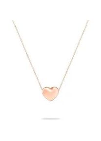 Kette mit Anh&auml;nger ECHTZEIT "Schmuck Geschenk Edelstahl Halskette Puffy Heart Herz", rosa (ros&eacute;goldfarben), Halsketten, Damen, Edelstahl, L: 45 B: 2mm, B:2mm