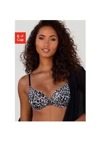 B&uuml;gel-BH Lascana, Damen, Gr. 95, Cup D, schwarz-wei&szlig; (leo, silberfarben), Microtouch, Obermaterial: 88% Polyamid, 12% Elasthan, BHs B&uuml;gel-BH, in einem aufregenden Leo-Look, sexy Dessous