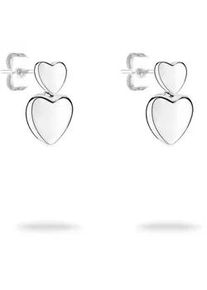 Paar Ohrstecker Tamaris "Schmuck Geschenk Edelstahl Ohrringe Bold Hearts Herz", silber (silberfarben), Ohrringe, Damen, Edelstahl
