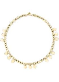 Kette mit Anh&auml;nger ECHTZEIT "Schmuck Geschenk Edelstahl Halskette Endless Love Herzen", gold (gelbgoldfarben), Halsketten, Damen, Edelstahl, L: 45 B: 2mm, B:2mm