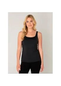 Tr&auml;gertop Base Level, Damen, Gr. 42, schwarz, Jersey, Obermaterial: 87% Polyamid, 13% Elasthan, unifarben, Basic, regular fit h&uuml;ftbedeckend, eckiger Ausschnitt, Tops Tr&auml;gertop, in Basic-Optik