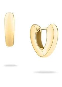 Paar Creolen ECHTZEIT "Schmuck Geschenk Edelstahl Ohrringe The Modern Basic", gold (gelbgoldfarben), Ohrringe, Damen, Edelstahl