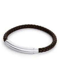 Lederarmband Fynch-Hatton "Schmuck Geschenk Armband The Leather Classic", braun (edelstahlfarben, braun), Armb&auml;nder, Herren, 26cm, Edelstahl Leder, Edelstahl, Leder, Lederarmband