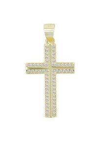 Adelia&acute;s Kettenanh&auml;nger ADELIA ́S "zeitloser Kreuz Anh&auml;nger aus 925 Sterling Silber", gold, Schmuckanh&auml;nger, Damen, Silber 925 (Sterlingsilber), Kettenanh&auml;nger