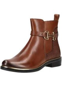 Stiefelette Caprice "Caprice Stiefelette Leder", Damen, Gr. 37,5, braun (cognac), Leder, Schuhe Stiefelette