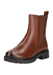 Stiefelette Caprice "Caprice Stiefelette Leder/Textil", Damen, Gr. 38, braun (cognac), Leder, Textil, Schuhe Stiefelette