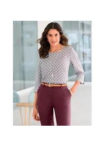 Schlupfbluse Inspirationen, Damen, Gr. 48, bunt (mint, marine, bedruckt), 100% Lyocell, gemustert, mehrfarbig, Rundhals, Blusen Schlupfbluse